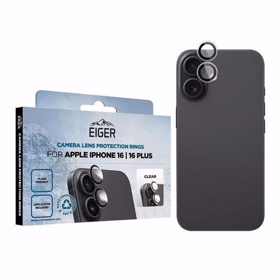 Picture of Eiger Eiger Mountain Glass LENS RING GRS for Apple iPhone 16/ 16 Plus in Clear